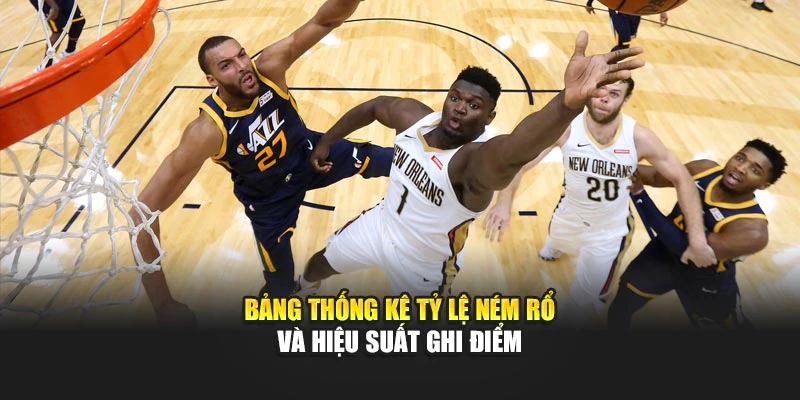 Bảng thống kê tỷ lệ ném rổ và hiệu suất ghi điểm